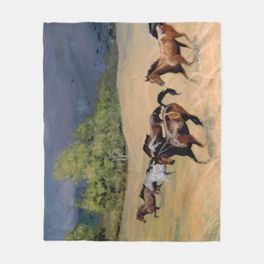 Paarden en Storm van de zomer Fleece Deken (Voorkant)