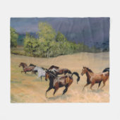 Paarden en Storm van de zomer Fleece Deken (Voorkant (Horizontaal))
