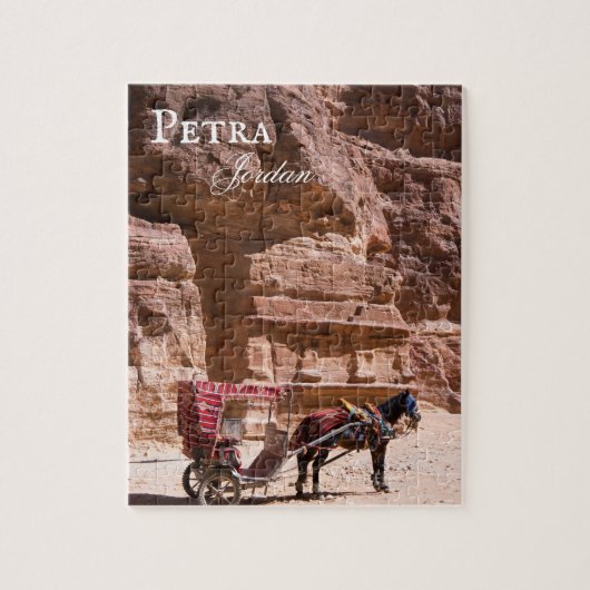 Paarden en vervoer in Petra, Jordan Jigzaag Puzzle Legpuzzel (Verticaal)
