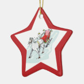 Paarden en vervoer - keramisch ornament (Links)