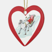 Paarden en vervoer - keramisch ornament (Links)