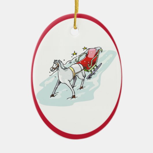 Paarden en vervoer - keramisch ornament (Voorkant)