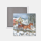 Paarden en vervoer magneet (Voorkant / Achterkant)