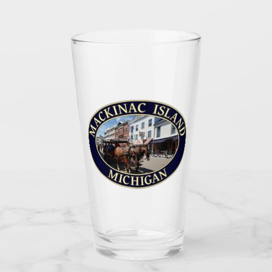 Paarden en vervoer op het binnenste eiland Mackina Glas (Voorkant)