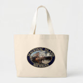 Paarden en vervoer op het binnenste eiland Mackina Grote Tote Bag (Voorkant)