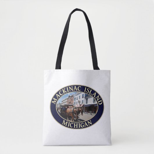 Paarden en vervoer op het binnenste eiland Mackina Tote Bag (Voorkant)