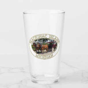 Paarden en vervoer op Mackinac Island, Michigan Glas