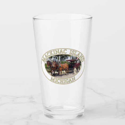 Paarden en vervoer op Mackinac Island, Michigan Glas (Voorkant)