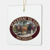Paarden en vervoer op Mackinac Island, Michigan Keramisch Ornament (Links)