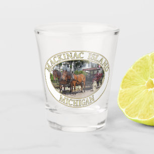 Paarden en vervoer op Mackinac Island, Michigan Shot Glas