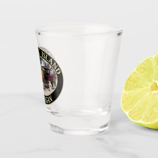 Paarden en vervoer op Mackinac Island, Michigan Shot Glas (Rechts)