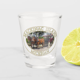 Paarden en vervoer op Mackinac Island, Michigan Shot Glas