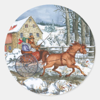 Paarden en vervoer ronde sticker