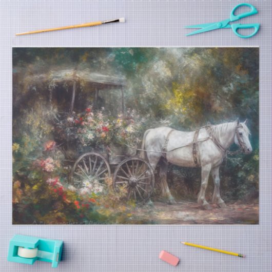 Paarden en vervoer tissuepapier (Craft)