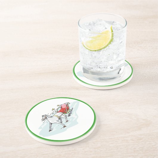 Paarden en vervoer - zandsteen onderzetter (Zijkant)