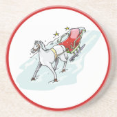 Paarden en vervoer - zandsteen onderzetter (Voorkant)