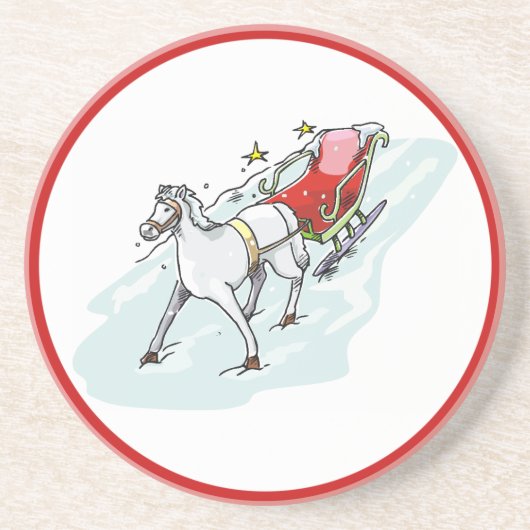 Paarden en vervoer - zandsteen onderzetter (Voorkant)