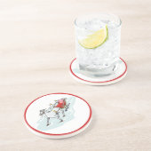 Paarden en vervoer - zandsteen onderzetter (Zijkant)