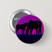 Paarden en vissen ronde button 5,7 cm (Voorkant /achterkant)