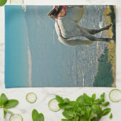 Paarden en vulkaan, Quito, Ecuador Theedoek (Gevouwen)