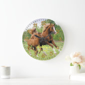 Paarden en  wandklok voor dieren (Huis)