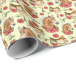 Paarden en zadels kerstinpakpapier cadeaupapier<br><div class="desc">Paarden en zadels kerstpapier. Papierkleur is geel. Verkrijgbaar in meerdere kleuren,  maten en twee afwerkingen. www.hotpocketgraphics.com</div>