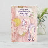 paarden en zeeduivel op Barn Wood Birthday Kaart (Staand voorkant)