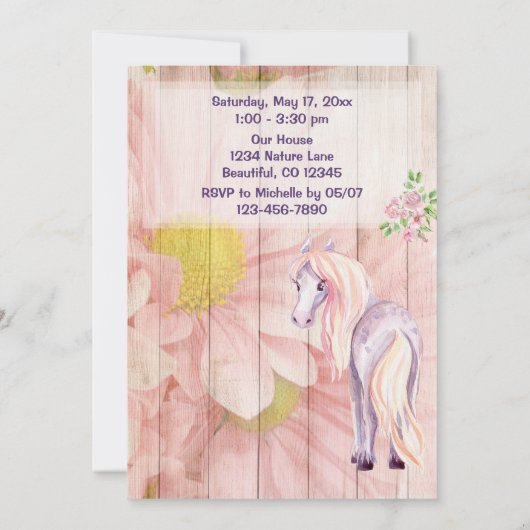  paarden en zeeduivel op Barn Wood Birthday Kaart (Achterkant)