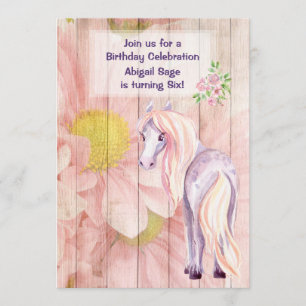  paarden en zeeduivel op Barn Wood Birthday Kaart