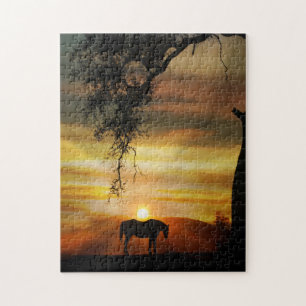 Paarden en zon legpuzzel