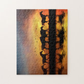 Paarden en zondrennen met water legpuzzel (Verticaal)