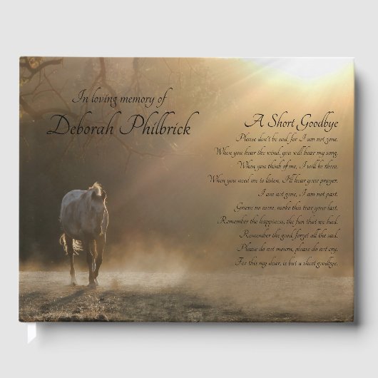 Paarden en zonlicht Spiritueel Memorial Guest Book Gastenboek (Voorkant)