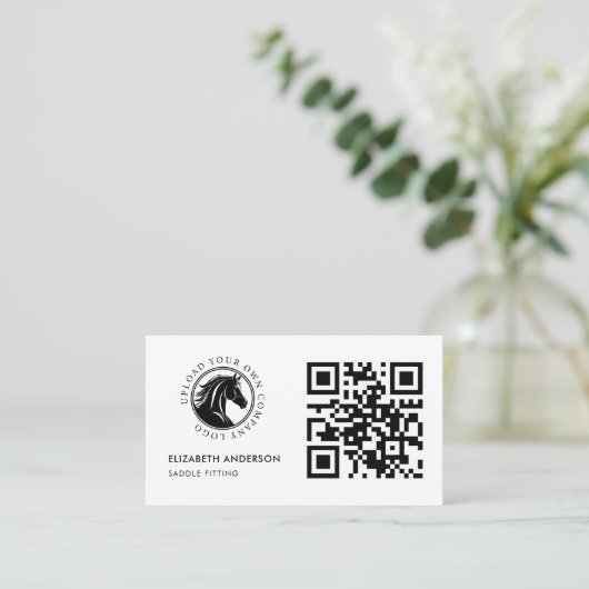 Paarden Equestrian QR Code Business Logo Visitekaartje (Staand voorkant)