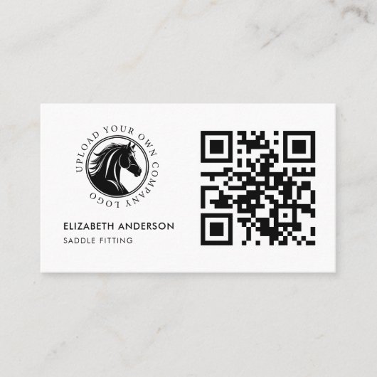 Paarden Equestrian QR Code Business Logo Visitekaartje (Voorkant)