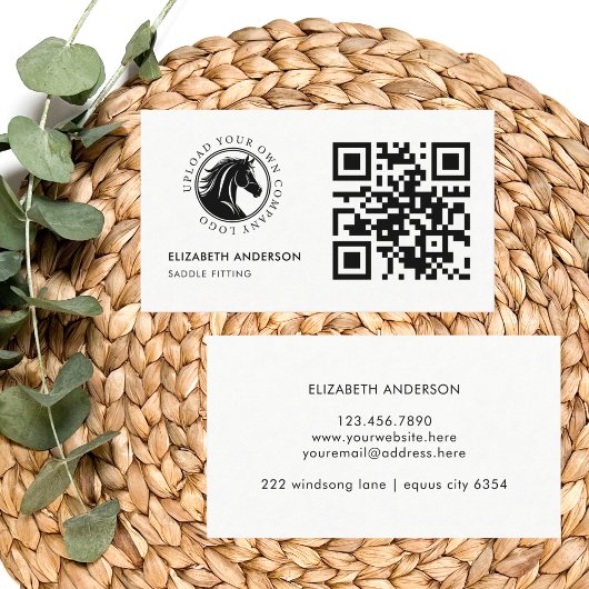 Paarden Equestrian QR Code Business Logo Visitekaartje