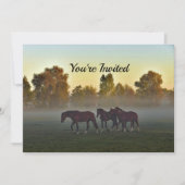 Paarden Fog Birthday Invitation Kaart (Voorkant)