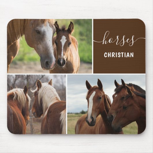 Paarden Foto collage aangepaste Muismat (Voorkant)