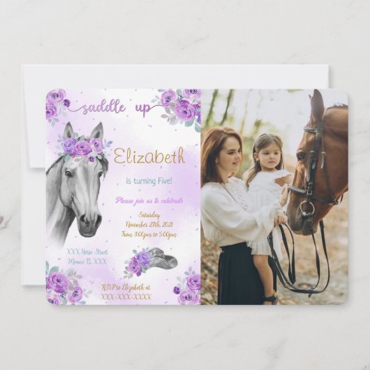 Paarden Foto Uitnodiging (Voorkant)