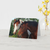 Paarden Fotografie Happy Vaderdag Kaart (Gele Bloem)