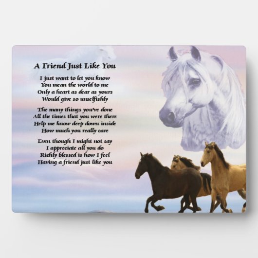 Paarden Friend Poem Plaque Fotoplaat (voorkant)