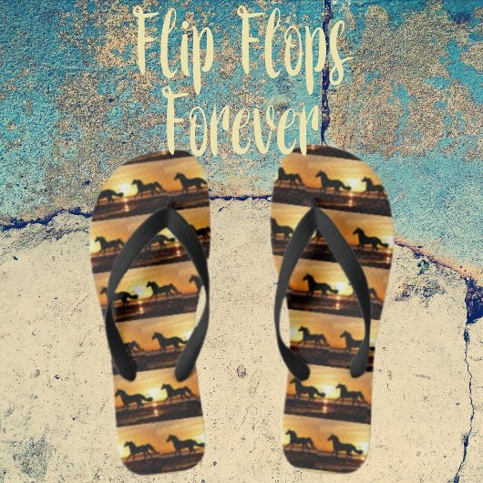 Paarden Galloping in de zomer zonsondergang Teenslippers