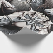 Paarden Gedetailleerd schilderij in Black & White  Cadeaupapier (Hoek)