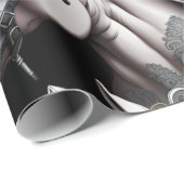 Paarden Gedetailleerd schilderij in Black & White  Cadeaupapier (Rol Hoek)