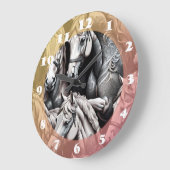 Paarden Gedetailleerd schilderij in Black & White Grote Klok (Hoek)