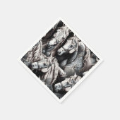 Paarden Gedetailleerd schilderij in Black & White  Servet (Hoek)