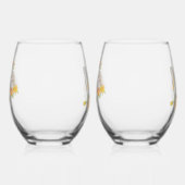 Paarden geel rose monogram Mr en Mrs bruiloft Wijnglas Zonder Voet (Links)