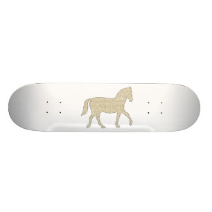 Paarden - geometrisch patroon - beige en wit. persoonlijk skateboard