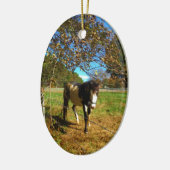 Paarden, geschilderd, keramisch ornament (Links)