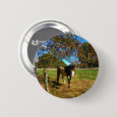 Paarden, geschilderd, ronde button 5,7 cm (Voorkant /achterkant)
