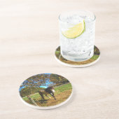 Paarden, geschilderd, zandsteen onderzetter (Zijkant)